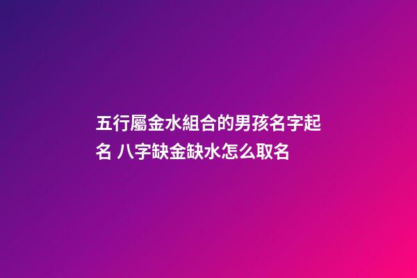 五行屬金水組合的男孩名字起名 八字缺金缺水怎么取名